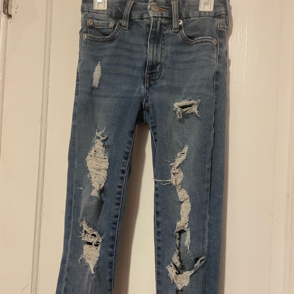 Aeropostale Blue Distressed Skinny Jeans